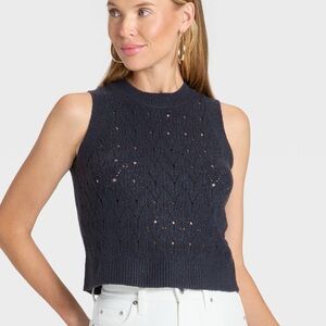 Universal Thread Navy Knit Sweater Vest Size L NWT